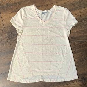 HABITAT striped pink cream V-neck small top
